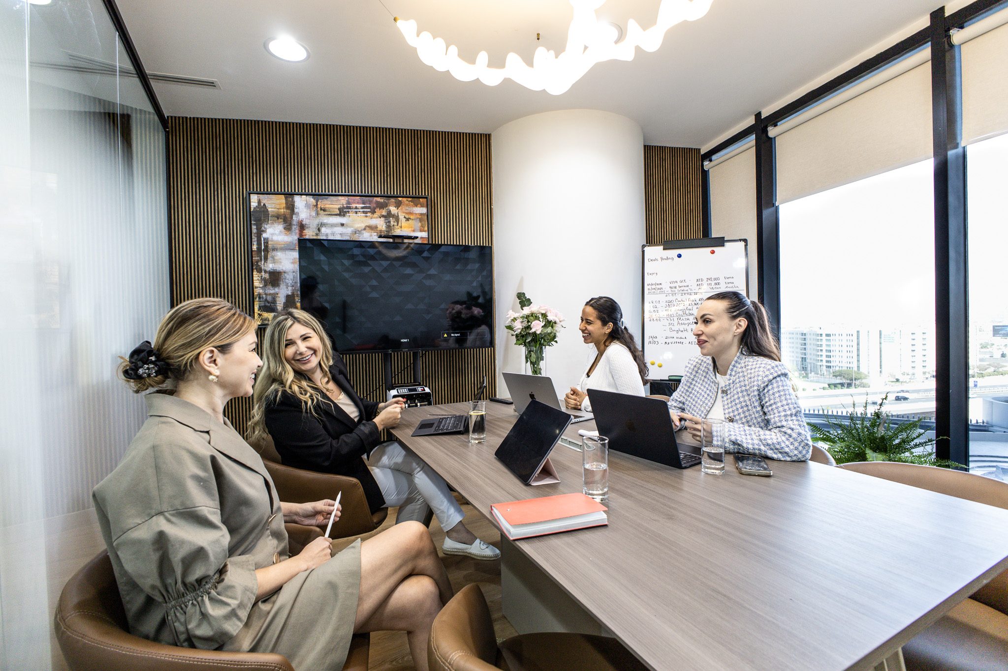 Daniels Real Estate team meeting in the office